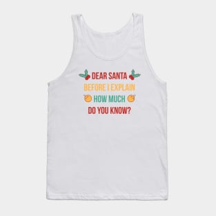 DEAR SANTA BEFORE I EXPLAIN HOW MUCH DO YOU KNOW Tank Top